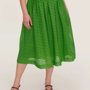 Kate Spade x Target Eyelet Green Midi Skirt